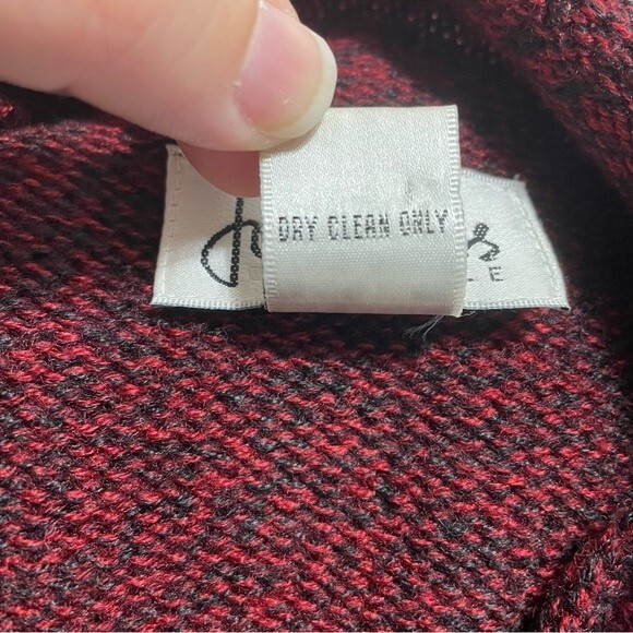 Joau Bass Red Black Wool Blend Sweater Woman's Size 1x - Picture 7 of 7